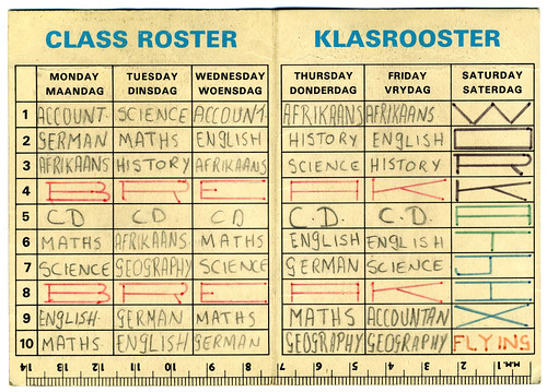 1975 CBC Std. 7 Timetable - Inside