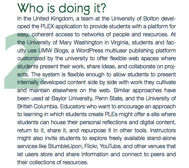 UMW Blogs featured in Educause's 7 Things on PLE