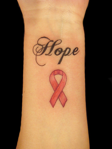  Cancer Ribbon & Hope · Necklace tattoo 
