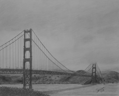 golden gate bridge drawing. Golden Gate Bridge Drawing