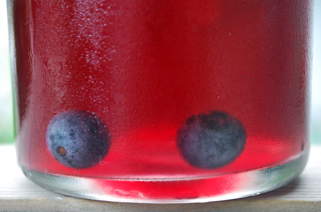 Blueberries in tea