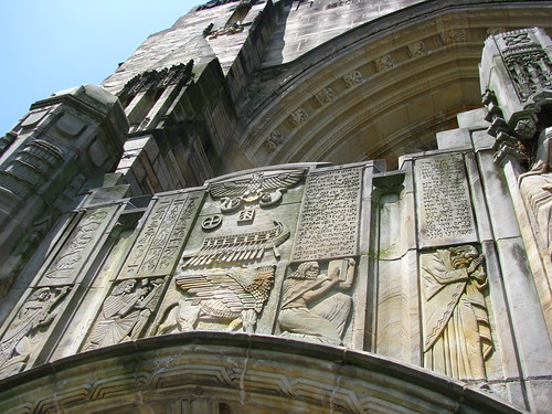Detail on the front of the library