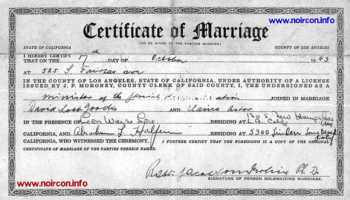 Fake marriage license california