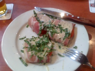 Prosciutto wrapped caprese @ red rock brewery