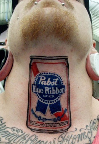 Pabst Blue Ribbon tattoo