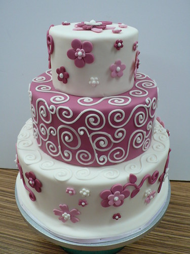 pink flowers wedding. Pink Flowers Wedding Cake.