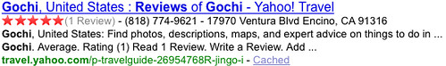 Yahoo! Search Monkey local listing