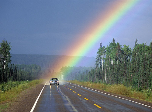 rainbow-car-highway by you.