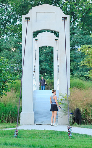 Suspension bridge 2, in Forest Park, Saint Louis, Missouri, USA