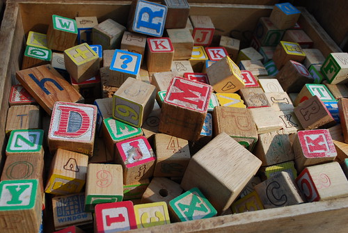 the estate of things chooses vintage alphabet blocks