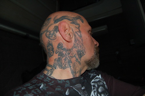  Right side of head, neck and face tattoo 