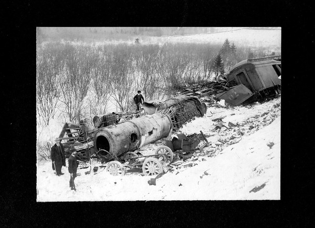 Wreck in Snow Bank, Boiler Explosion, Engine #70