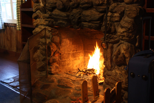 Fireplace in the cabin