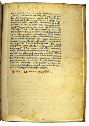 Manuscript Italian verse added to Sallustius Crispus, Gaius: Opera
