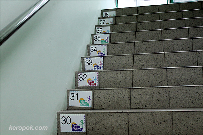 On the stairways to health, each step is numbered.