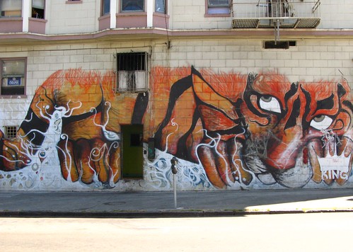 Mural - a tiger on the wall