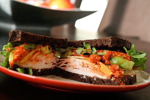 Turkey & Avocado Sandwich with Romesco Sauce