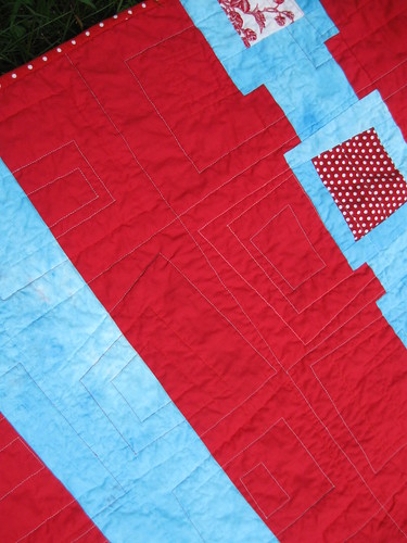 closer look at the back of the baby quilt