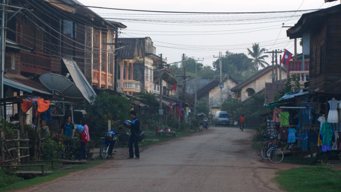 Main Street in Champasak, Laos