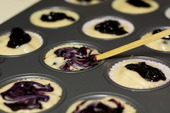Swirling Blueberry Jam into Muffin