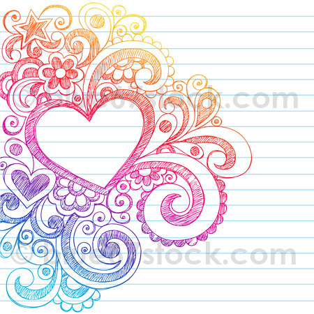 i love you heart drawings. Heart Doodle Drawing