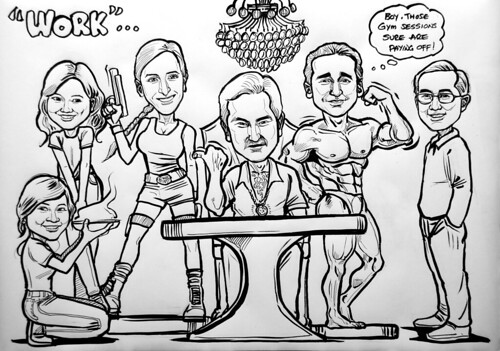 Caricatures for Morgan Stanley 2 in ink