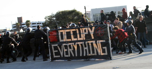 Protestors sieged by police after taking over the 880 freeway in Oakland in both directions as part of the March 4 Day of Action for Education.