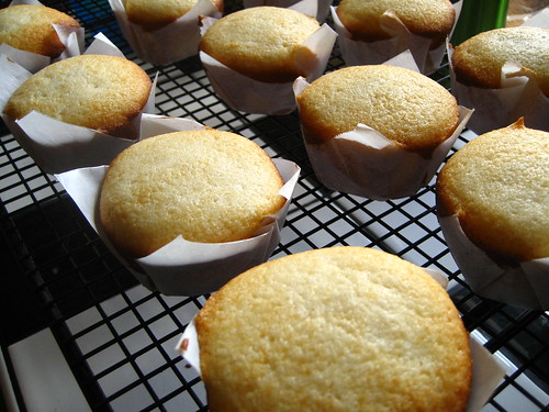 white velvet cupcakes with lemon curd or brown sugar buttercream