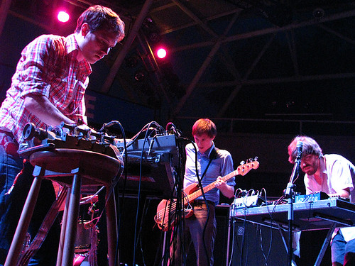 3/4's of Holy Fuck @ Harbourfront: photo by Michael Ligon