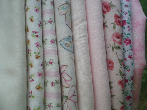 Fabrics for apple blossom quilt
