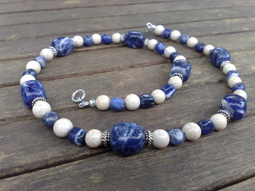 Sodalite and riverstone necklace