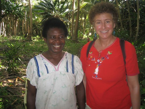 Laura with wife of Chief, Tomman Island