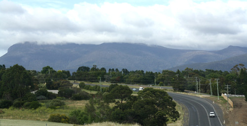 Mt Wellington from the car