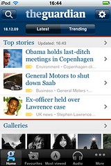 Guardian iPhone: Home page