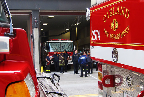 SF Fire Department Gathering Before a Funeral Procession