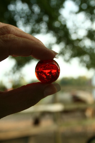 big red marble