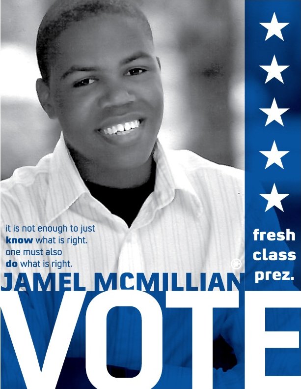 Jamel for President B&W