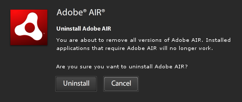 Uninstall Adobe AIR