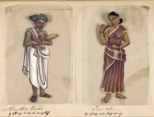 021- Escribiente hindú y su mujer-Seventy two specimens of castes in India 1837