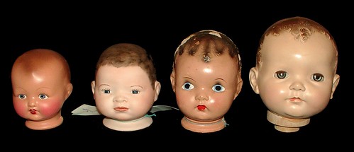 mannequin heads (old doll heads)