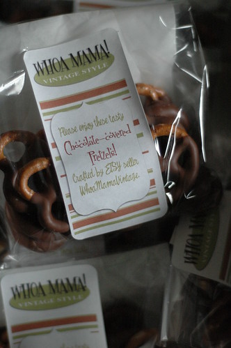 Chocolate dipped pretzels!