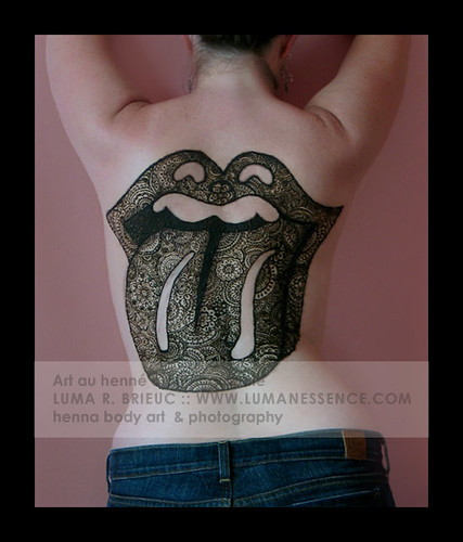 TATTOO YOU by Lumanessence. This henna was inspired by the Rolling Stones' 