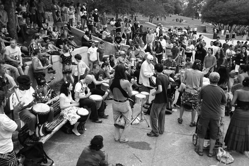 Tam-tam gathering in Parc Mont Royal, Montreal.