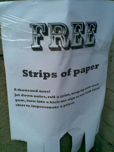 Free strips of paper.