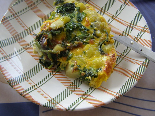 spinach potato omelette