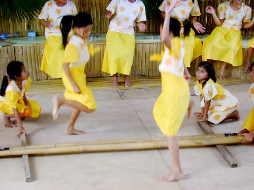 The villagers performing tinikling