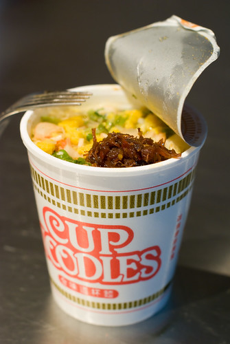 Cup Noodles with a side of XO sauce...classy