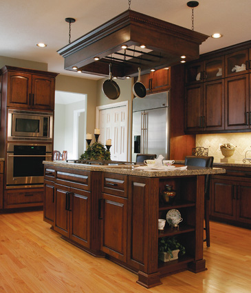 Minimalist design kitchen with wood materials.