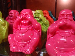 neon plastic buddhas
