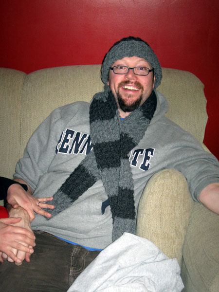 Sister's Husband with New Hat & Scarf (Click to enlarge)